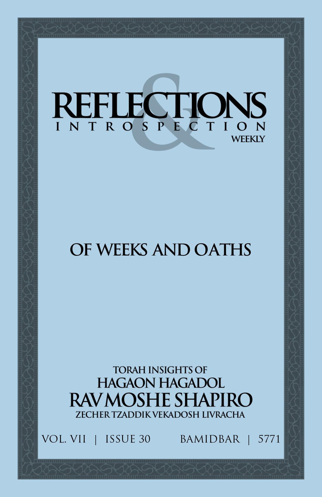 Cover of Of Weeks and Oaths