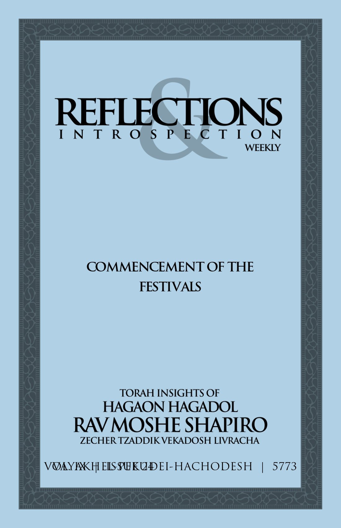 Cover of Commencement of the Festivals