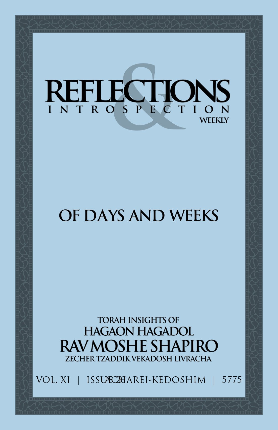 Cover of Of Days and Weeks